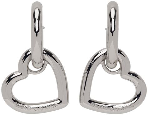 marc jacobs silver heart earrings.